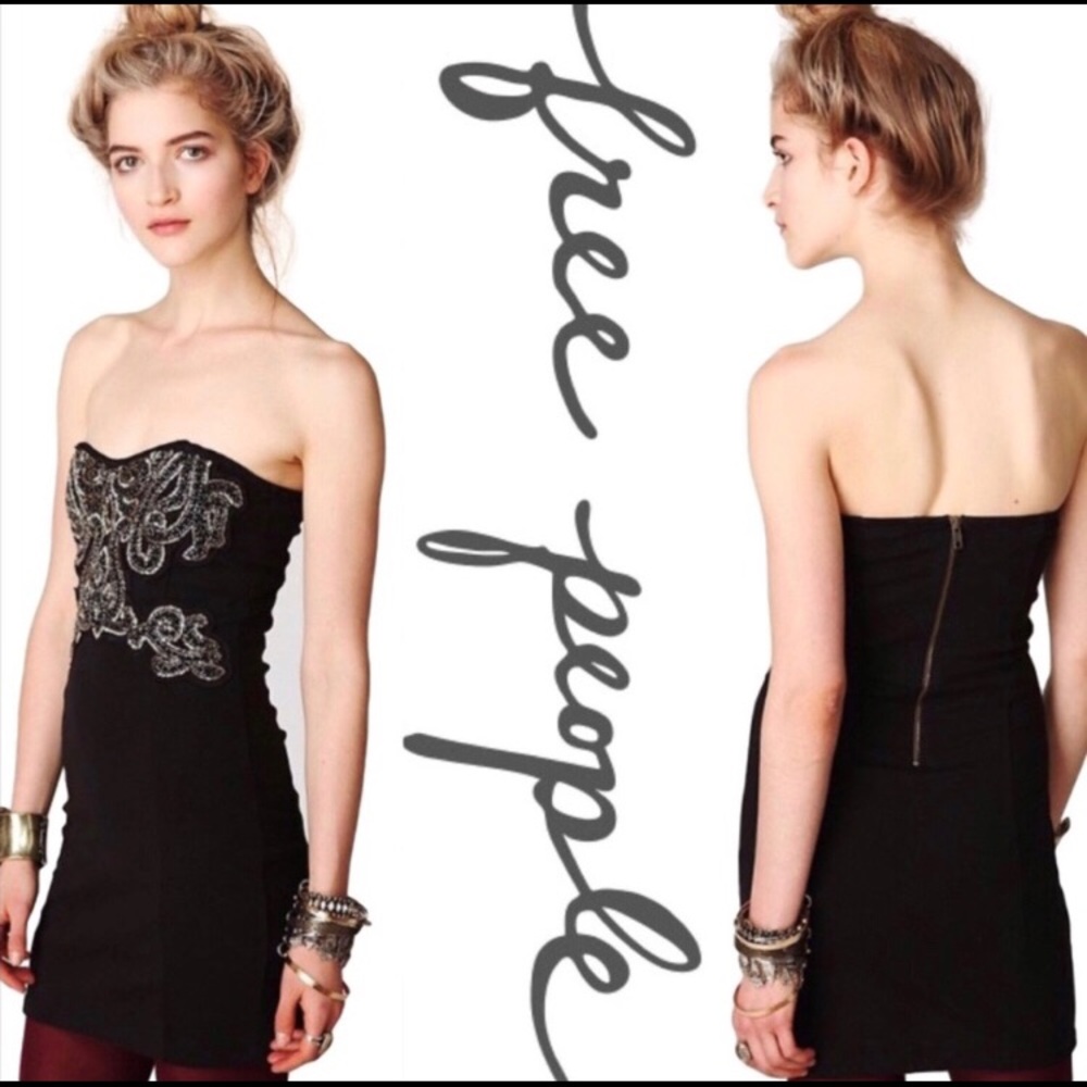 Free people strapless body con mini